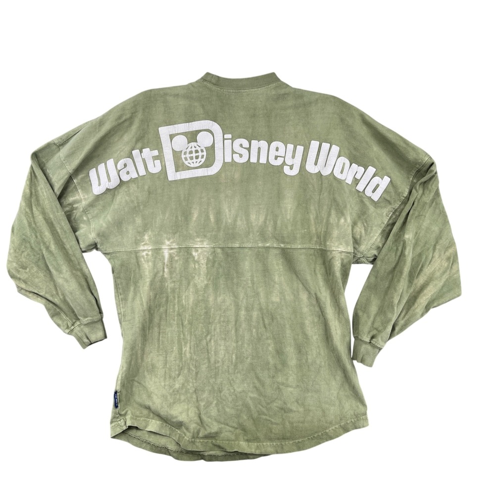 Disney World Spirit Jersey Green Tie Dye Size S Oversized Earthtone Nostalgia